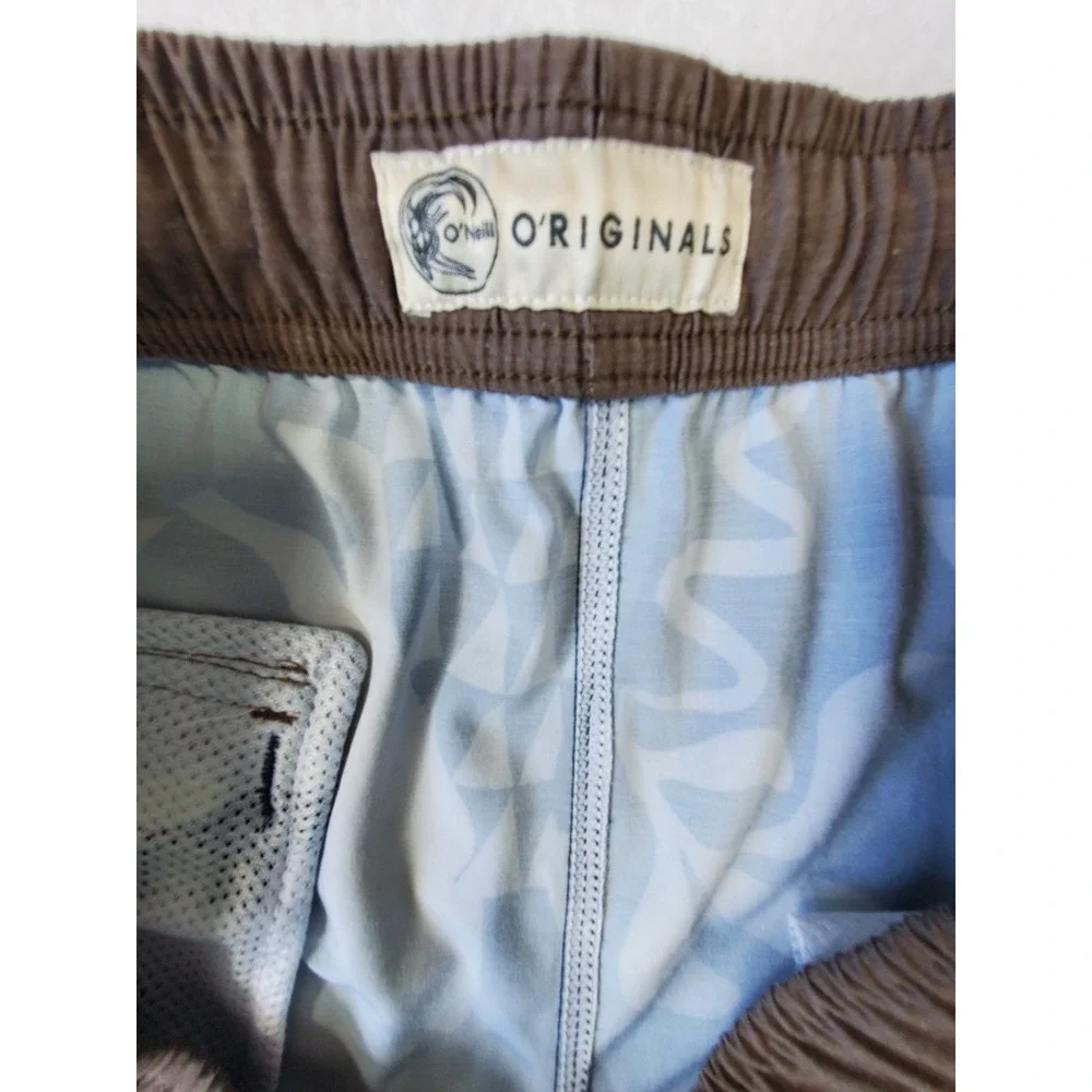 O'Neill Originals Tropical‎ Leaf Swim Trunks Men's Small Blue Teal Board Shorts